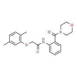 ChemSpider 2D Image | 2-(2,5-Dimethylphenoxy)-N-[2-(4-morpholinylcarbonyl)phenyl]acetamide | C21H24N2O4