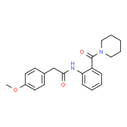 ChemSpider 2D Image | 2-(4-Methoxyphenyl)-N-[2-(1-piperidinylcarbonyl)phenyl]acetamide | C21H24N2O3
