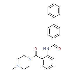 ChemSpider 2D Image | N-{2-[(4-Methyl-1-piperazinyl)carbonyl]phenyl}-4-biphenylcarboxamide | C25H25N3O2