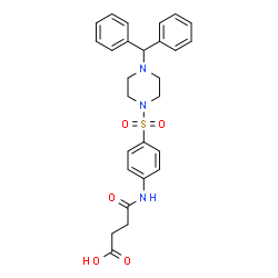 ChemSpider 2D Image | 4-[(4-{[4-(Diphenylmethyl)-1-piperazinyl]sulfonyl}phenyl)amino]-4-oxobutanoic acid | C27H29N3O5S