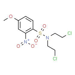 ChemSpider 2D Image | N,N-Bis(2-chloroethyl)-4-methoxy-2-nitrobenzenesulfonamide | C11H14Cl2N2O5S