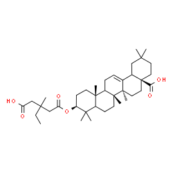 ChemSpider 2D Image | (3beta,5xi,9xi,18xi)-3-{[3-(Carboxymethyl)-3-methylpentanoyl]oxy}olean-12-en-28-oic acid | C38H60O6
