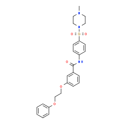 ChemSpider 2D Image | N-{4-[(4-Methyl-1-piperazinyl)sulfonyl]phenyl}-3-(2-phenoxyethoxy)benzamide | C26H29N3O5S