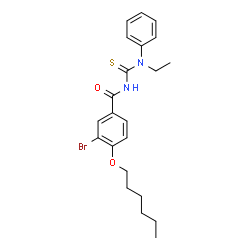 ChemSpider 2D Image | 3-Bromo-N-[ethyl(phenyl)carbamothioyl]-4-(hexyloxy)benzamide | C22H27BrN2O2S