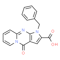 ChemSpider 2D Image | 1-Benzyl-4-oxo-1,4-dihydropyrido[1,2-a]pyrrolo[2,3-d]pyrimidine-2-carboxylic acid | C18H13N3O3