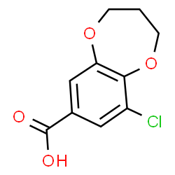 ChemSpider 2D Image | 9-Chloro-3,4-dihydro-2H-1,5-benzodioxepine-7-carboxylic acid | C10H9ClO4