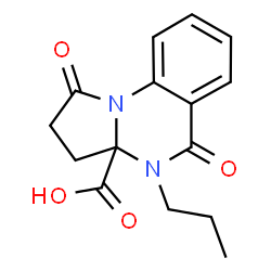 ChemSpider 2D Image | 1,5-dioxo-4-propyl-1H,2H,3H,3aH,4H,5H-pyrrolo[1,2-a]quinazoline-3a-carboxylic acid | C15H16N2O4