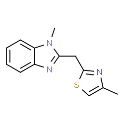 ChemSpider 2D Image | 1-Methyl-2-[(4-methyl-1,3-thiazol-2-yl)methyl]-1H-benzimidazole | C13H13N3S