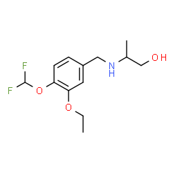 ChemSpider 2D Image | 2-{[4-(Difluoromethoxy)-3-ethoxybenzyl]amino}-1-propanol | C13H19F2NO3