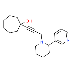 ChemSpider 2D Image | 1-{3-[2-(3-Pyridinyl)-1-piperidinyl]-1-propyn-1-yl}cycloheptanol | C20H28N2O