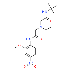 ChemSpider 2D Image | 2-(Ethyl{2-[(2-methoxy-4-nitrophenyl)amino]-2-oxoethyl}amino)-N-(2-methyl-2-propanyl)acetamide | C17H26N4O5