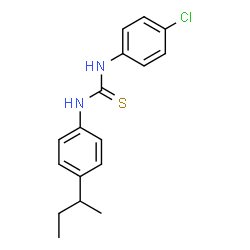 ChemSpider 2D Image | 1-(4-sec-Butylphenyl)-3-(4-chlorophenyl)thiourea | C17H19ClN2S