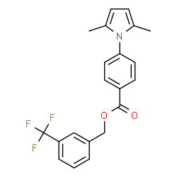 ChemSpider 2D Image | 3-(Trifluoromethyl)benzyl 4-(2,5-dimethyl-1H-pyrrol-1-yl)benzoate | C21H18F3NO2