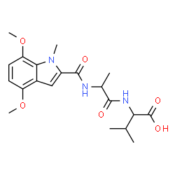 ChemSpider 2D Image | N-[(4,7-Dimethoxy-1-methyl-1H-indol-2-yl)carbonyl]alanylvaline | C20H27N3O6