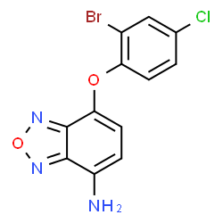 ChemSpider 2D Image | 7-(2-Bromo-4-chlorophenoxy)-2,1,3-benzoxadiazol-4-amine | C12H7BrClN3O2