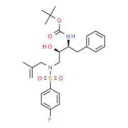 ChemSpider 2D Image | 2-Methyl-2-propanyl [(2S,3R)-4-{[(4-fluorophenyl)sulfonyl](2-methyl-2-propen-1-yl)amino}-3-hydroxy-1-phenyl-2-butanyl]carbamate | C25H33FN2O5S