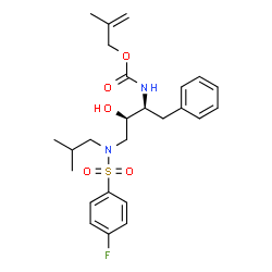 ChemSpider 2D Image | 2-Methyl-2-propen-1-yl [(2S,3R)-4-{[(4-fluorophenyl)sulfonyl](isobutyl)amino}-3-hydroxy-1-phenyl-2-butanyl]carbamate | C25H33FN2O5S