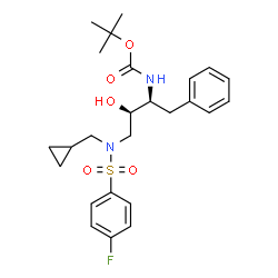ChemSpider 2D Image | 2-Methyl-2-propanyl [(2S,3R)-4-{(cyclopropylmethyl)[(4-fluorophenyl)sulfonyl]amino}-3-hydroxy-1-phenyl-2-butanyl]carbamate | C25H33FN2O5S