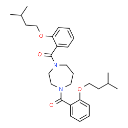 ChemSpider 2D Image | 1,4-Diazepane-1,4-diylbis{[2-(3-methylbutoxy)phenyl]methanone} | C29H40N2O4