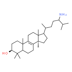 ChemSpider 2D Image | (3beta,5xi,10xi,13xi,17xi,20xi)-24-Aminolanost-8-en-3-ol | C30H53NO