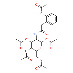 ChemSpider 2D Image | 2-{[(2-Acetoxyphenyl)acetyl]amino}-1,3,4,6-tetra-O-acetyl-2-deoxyhexopyranose | C24H29NO12