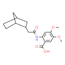 ChemSpider 2D Image | 2-[(Bicyclo[2.2.1]hept-2-ylacetyl)amino]-4,5-dimethoxybenzoic acid | C18H23NO5