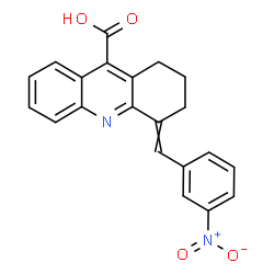 ChemSpider 2D Image | 4-(3-Nitrobenzylidene)-1,2,3,4-tetrahydro-9-acridinecarboxylic acid | C21H16N2O4