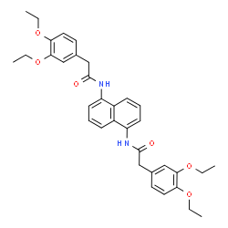 ChemSpider 2D Image | N,N'-1,5-Naphthalenediylbis[2-(3,4-diethoxyphenyl)acetamide] | C34H38N2O6