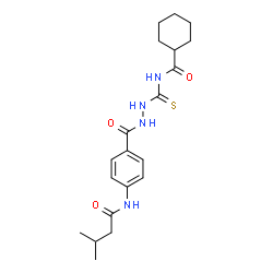 ChemSpider 2D Image | N-[(2-{4-[(3-methylbutanoyl)amino]benzoyl}hydrazino)carbothioyl]cyclohexanecarboxamide | C20H28N4O3S