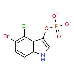 ChemSpider 2D Image | 5-Bromo-4-chloro-1H-indol-3-yl phosphate | C8H4BrClNO4P
