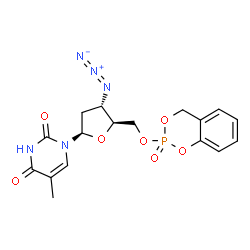 ChemSpider 2D Image | 3'-Azido-3'-deoxy-5'-O-(2-oxido-4H-1,3,2-benzodioxaphosphinin-2-yl)thymidine | C17H18N5O7P