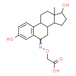 ChemSpider 2D Image | ({[3,17-Dihydroxyestra-1,3,5(10)-trien-6-ylidene]amino}oxy)acetic acid | C20H25NO5