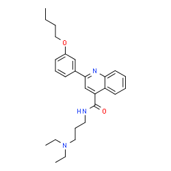 ChemSpider 2D Image | 2-(3-Butoxyphenyl)-N-[3-(diethylamino)propyl]-4-quinolinecarboxamide | C27H35N3O2