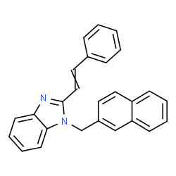 ChemSpider 2D Image | 1-(2-Naphthylmethyl)-2-(2-phenylvinyl)-1H-benzimidazole | C26H20N2