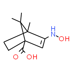 ChemSpider 2D Image | 3-(Hydroxyamino)-4,7,7-trimethylbicyclo[2.2.1]hept-2-ene-1-carboxylic acid | C11H17NO3