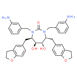 ChemSpider 2D Image | (4R,5S,6S,7R)-1,3-Bis(3-aminobenzyl)-4,7-bis(2,3-dihydro-1-benzofuran-5-ylmethyl)-5,6-dihydroxy-1,3-diazepan-2-one | C37H40N4O5