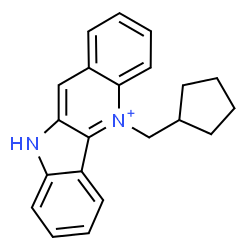 ChemSpider 2D Image | 5-(Cyclopentylmethyl)-10H-indolo[3,2-b]quinolin-5-ium | C21H21N2