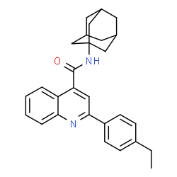 ChemSpider 2D Image | N-(Adamantan-1-yl)-2-(4-ethylphenyl)-4-quinolinecarboxamide | C28H30N2O