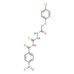 ChemSpider 2D Image | N-({2-[(4-Chlorophenoxy)acetyl]hydrazino}carbonothioyl)-4-nitrobenzamide | C16H13ClN4O5S