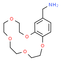 ChemSpider 2D Image | 2,3,5,6,8,9,11,12-Octahydro-1,4,7,10,13-benzopentaoxacyclopentadecin-15-methanamine | C15H23NO5