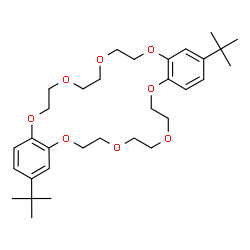 ChemSpider 2D Image | 2,16-Bis(2-methyl-2-propanyl)-6,7,9,10,12,13,20,21,23,24,26,27-dodecahydrodibenzo[b,n][1,4,7,10,13,16,19,22]octaoxacyclotetracosine | C32H48O8