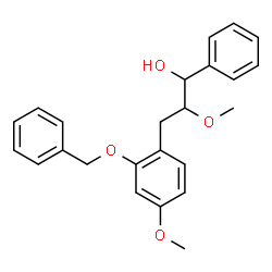 ChemSpider 2D Image | 3-[2-(Benzyloxy)-4-methoxyphenyl]-2-methoxy-1-phenyl-1-propanol | C24H26O4