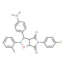 ChemSpider 2D Image | 3-[4-(Dimethylamino)phenyl]-5-(4-fluorophenyl)-2-(2-methylphenyl)dihydro-2H-pyrrolo[3,4-d][1,2]oxazole-4,6(3H,5H)-dione | C26H24FN3O3