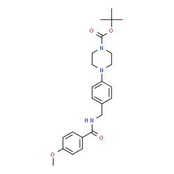 ChemSpider 2D Image | 2-Methyl-2-propanyl 4-(4-{[(4-methoxybenzoyl)amino]methyl}phenyl)-1-piperazinecarboxylate | C24H31N3O4