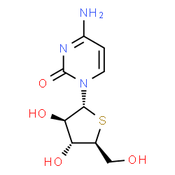 ChemSpider 2D Image | 4-Amino-1-(4-thio-alpha-L-arabinofuranosyl)-2(1H)-pyrimidinone | C9H13N3O4S