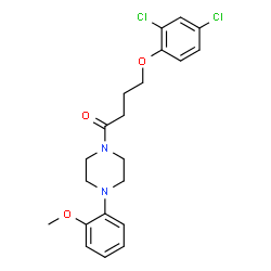 ChemSpider 2D Image | 4-(2,4-Dichlorophenoxy)-1-[4-(2-methoxyphenyl)-1-piperazinyl]-1-butanone | C21H24Cl2N2O3