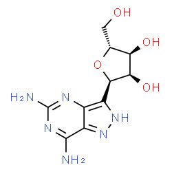 ChemSpider 2D Image | (1R)-1,4-Anhydro-1-(5,7-diamino-2H-pyrazolo[4,3-d]pyrimidin-3-yl)-D-ribitol | C10H14N6O4
