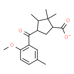 ChemSpider 2D Image | 4-(2-Methoxy-5-methylbenzoyl)-2,2,3-trimethylcyclopentanecarboxylate | C18H23O4
