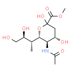 ChemSpider 2D Image | Methyl (6S)-5-acetamido-3,5-dideoxy-6-[(2R,3S)-3,4-dihydroxy-2-butanyl]-L-threo-hex-2-ulopyranosonate | C13H23NO8