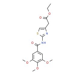 ChemSpider 2D Image | Ethyl {2-[(3,4,5-trimethoxybenzoyl)amino]-1,3-thiazol-4-yl}acetate | C17H20N2O6S